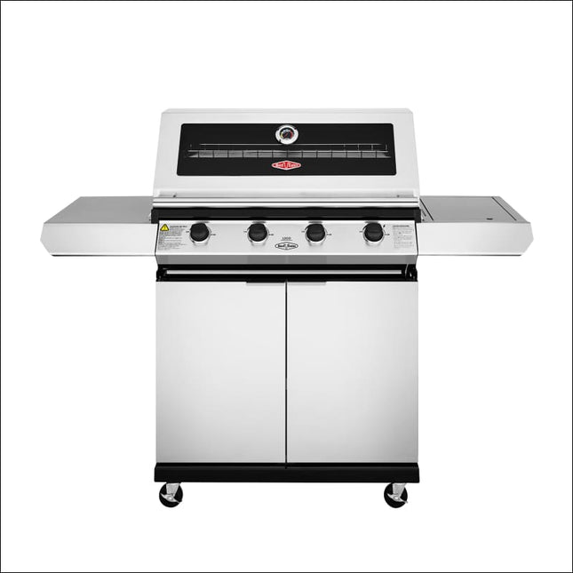BeefEater 1200 Series 4 burner BBQ & trolley with side burner | stainless steel Gas Barbecues BeefEater Barbecues