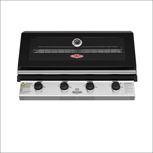 BeefEater 1200 Series 4 burner built In BBQ | black enamel Inbuilt Barbecues BeefEater Barbecues