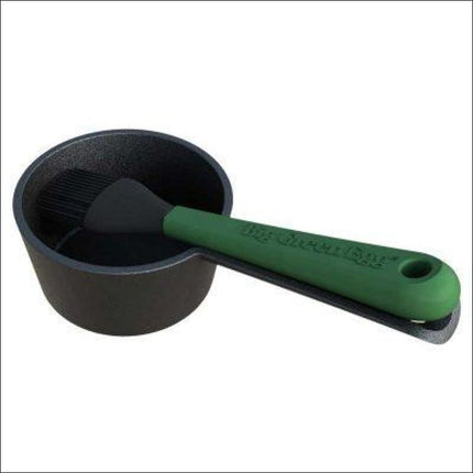 Big Green Egg Cast Iron Sauce Pot with Basting Brush Accessories for Barbeques Big Green Egg - BGE