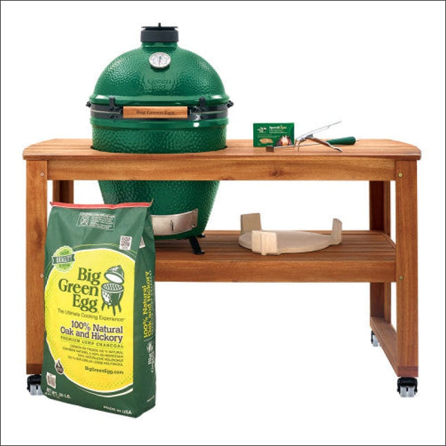 Big Green Egg | Large Acacia Table Bundle Charcoal Barbecues Big Green Egg - BGE