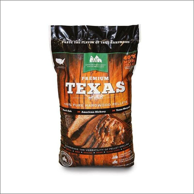 GMG Premium Hardwood Pellets - Texas Blend 12.7kg Bag Barbecue Fuel Green Mountain Grills GMG