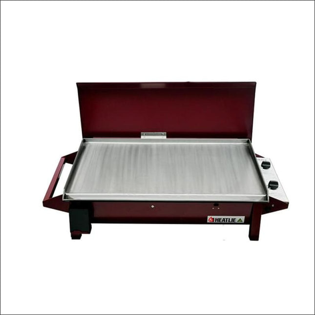 Heatlie 850 powder coated claret | INBUILT flat plate BBQ with lid Gas Barbecues Heatlie