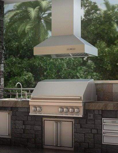 BBQ range hoods for alfresco outdoor kitchens.