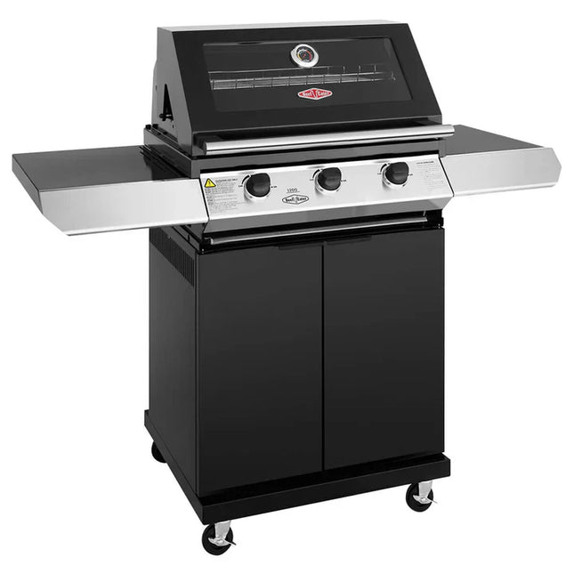 Beefeater 1200 Series Black Enamel 3 Burner BBQ with Trolley