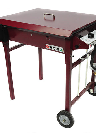Heatlie 700 Powder Coated | MOBILE Flat Plate BBQ with lid Gas Barbecues Heatlie Claret 5mm Mild Steel LPG