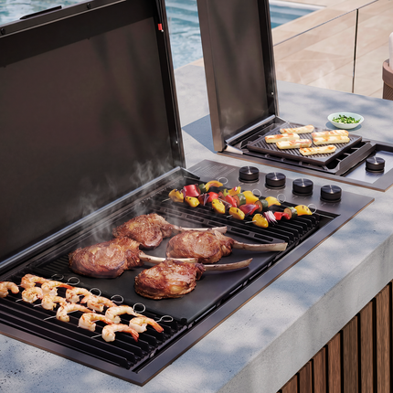 Beefeater ProLine 6 Burner Built-In BBQ with Slimline Lid – Monument Inbuilt Barbecues BeefEater Barbecues