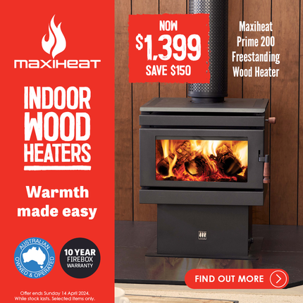 Maxiheat Prime 200C Freestanding Wood Heater Wood Heater Maxiheat   
