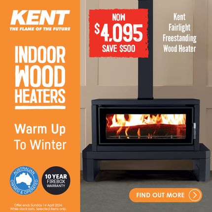 Kent Fairlight Freestanding Wood Heater with Bench Wood Heater Kent   