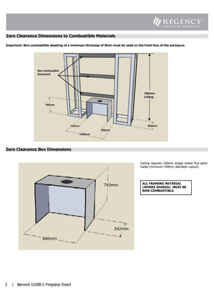 Regency Berwick Insert - Heats up to 180m² Insert Wood Heater Regency