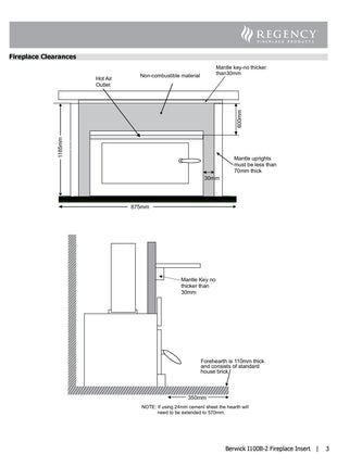 Regency Berwick Insert - Heats up to 180m² Insert Wood Heater Regency