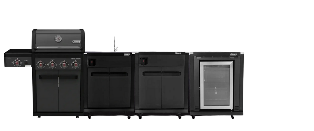Coleman Revolution 4 Burner Kitchen with Sink, Cupboard & Fridge