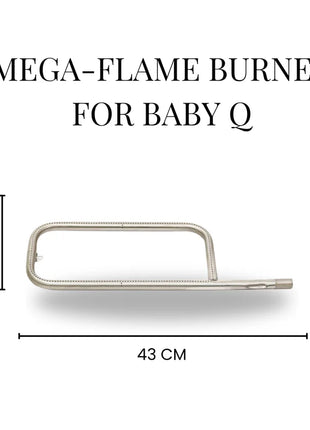 Mega-Flame Burner for Weber Baby Q (Q100 / Q120 / Q1000 / Q1200) Accessories for Barbeques Campaquip