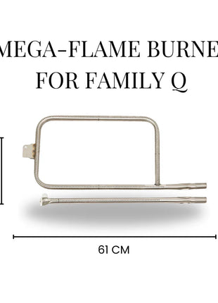 Mega-Flame Burner for Weber Family Q (Q300 / Q320 / Q3000 / Q3100 / Q3200 / Q3600) Accessories for Barbeques Campaquip