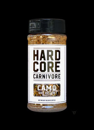 Hardcore Carnivore Camo BBQ Rubs and Sauces The Que Club