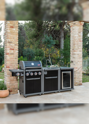 Coleman Revolution 4 Burner BBQ Kitchen w/ fridge & sink Backyard Kitchens Coleman   