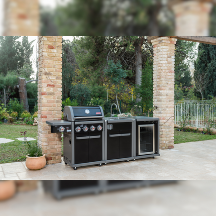 Coleman Revolution 4 Burner BBQ Kitchen w/ fridge & sink Backyard Kitchens Coleman   