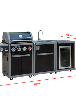 Coleman Revolution 4 Burner BBQ Kitchen w/ fridge & sink Backyard Kitchens Coleman   