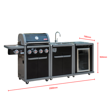 Coleman Revolution 4 Burner BBQ Kitchen w/ fridge & sink Backyard Kitchens Coleman   