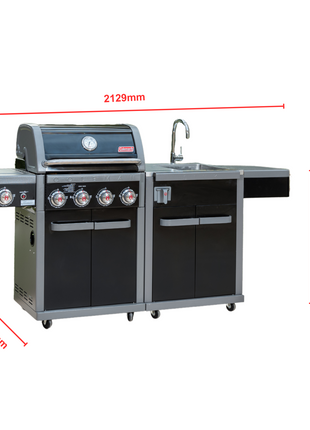 Coleman Revolution 4 Burner BBQ Kitchen w/ sink Backyard Kitchens Coleman   