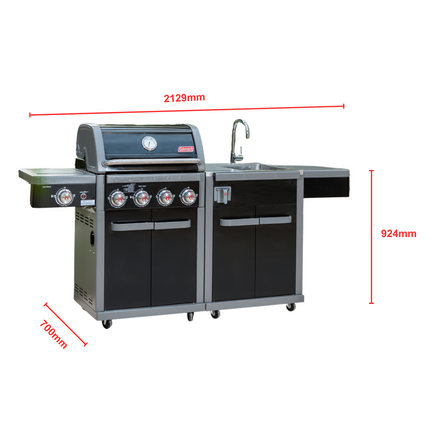 Coleman Revolution 4 Burner BBQ Kitchen w/ sink Backyard Kitchens Coleman   