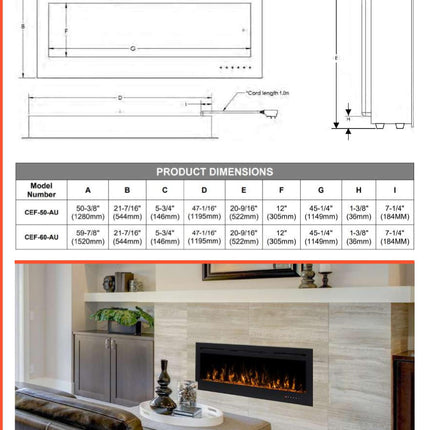 Modern Flames Challenger Electric Fireplace Electric Heater Modern Flames