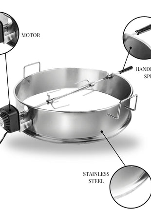 Kettle 22" Charcoal Rotisserie Accessories for Barbeques Campaquip