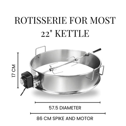 Rotisserie Kit for 57cm Kettle BBQs Accessories for Barbeques Campaquip