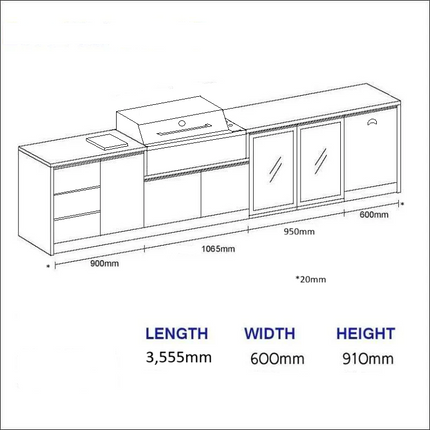 Outdoor Kitchen - Ecco 10, up to 3595mm Hot Things - Barbecues, Heaters, Outdoor Kitchens