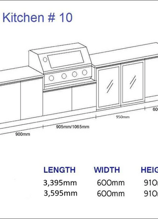 Outdoor Kitchen - Ecco 10, up to 3595mm Hot Things - Barbecues, Heaters, Outdoor Kitchens