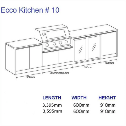 Outdoor Kitchen - Ecco 10, up to 3595mm Hot Things - Barbecues, Heaters, Outdoor Kitchens
