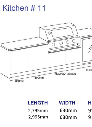 Outdoor Kitchen - Ecco 11, up to 2995mm Hot Things - Barbecues, Heaters, Outdoor Kitchens