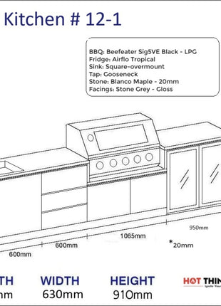 Outdoor Kitchen - Ecco 12, up to 3295mm Hot Things - Barbecues, Heaters, Outdoor Kitchens
