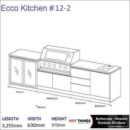 Outdoor Kitchen - Ecco 12, up to 3295mm Hot Things - Barbecues, Heaters, Outdoor Kitchens
