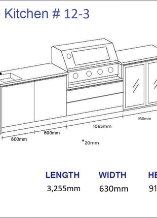 Outdoor Kitchen - Ecco 12, up to 3295mm Hot Things - Barbecues, Heaters, Outdoor Kitchens