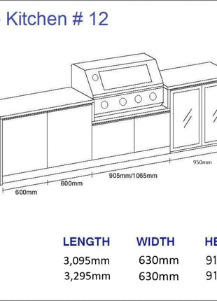 Outdoor Kitchen - Ecco 12, up to 3295mm Hot Things - Barbecues, Heaters, Outdoor Kitchens