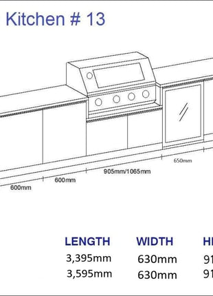 Outdoor Kitchen - Ecco 13, up to 3595mm Hot Things - Barbecues, Heaters, Outdoor Kitchens