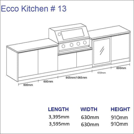 Outdoor Kitchen - Ecco 13, up to 3595mm Hot Things - Barbecues, Heaters, Outdoor Kitchens