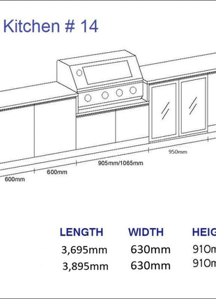 Outdoor Kitchen - Ecco 14, up to 3895mm Hot Things - Barbecues, Heaters, Outdoor Kitchens