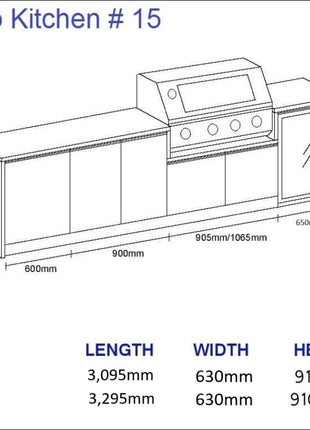 Outdoor Kitchen - Ecco 15, up to 3295mm Hot Things - Barbecues, Heaters, Outdoor Kitchens