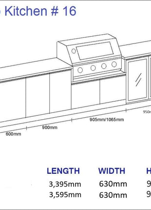Outdoor Kitchen - Ecco 16, up to 3595mm Hot Things - Barbecues, Heaters, Outdoor Kitchens