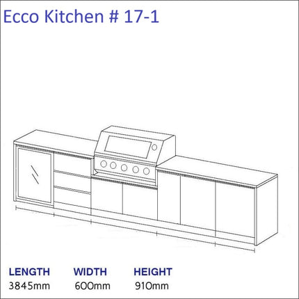 Outdoor Kitchen - Ecco 17, up to 3845mm  Hot Things - Barbecues, Heaters, Outdoor Kitchens   