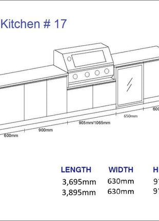 Outdoor Kitchen - Ecco 17, up to 3895mm Hot Things - Barbecues, Heaters, Outdoor Kitchens