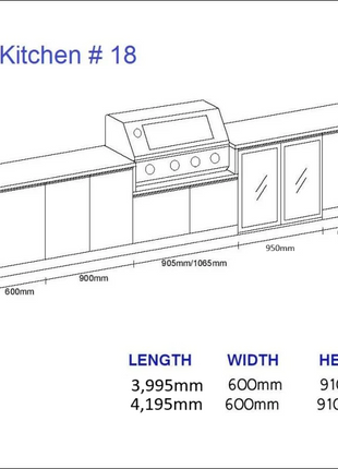 Outdoor Kitchen - Ecco 18, up to 4195mm Hot Things - Barbecues, Heaters, Outdoor Kitchens