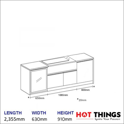 Outdoor Kitchen - Ecco 3, up to 2395mm Hot Things - Barbecues, Heaters, Outdoor Kitchens
