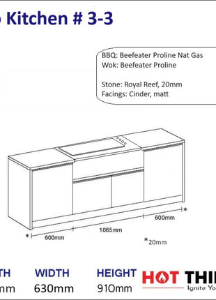 Outdoor Kitchen - Ecco 3, up to 2395mm Hot Things - Barbecues, Heaters, Outdoor Kitchens