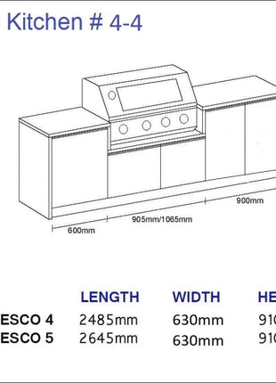 Outdoor Kitchen - Ecco 4, up to 2695mm Hot Things - Barbecues, Heaters, Outdoor Kitchens