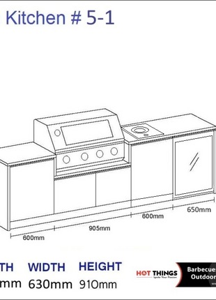Outdoor Kitchen - Ecco 5, up to 2995mm Hot Things - Barbecues, Heaters, Outdoor Kitchens