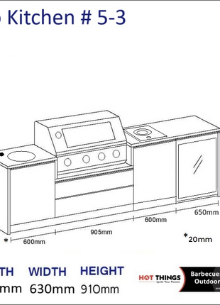 Outdoor Kitchen - Ecco 5, up to 2995mm Hot Things - Barbecues, Heaters, Outdoor Kitchens