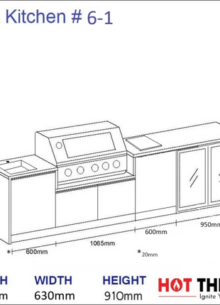 Outdoor Kitchen - Ecco 6, up to 3295mm Hot Things - Barbecues, Heaters, Outdoor Kitchens