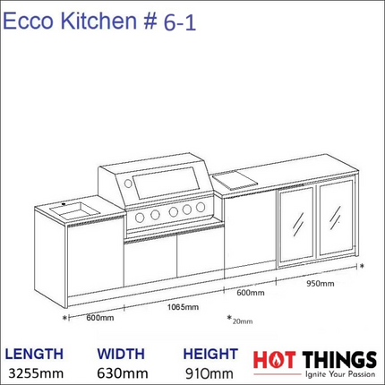 Outdoor Kitchen - Ecco 6, up to 3245mm Hot Things - Barbecues, Heaters, Outdoor Kitchens